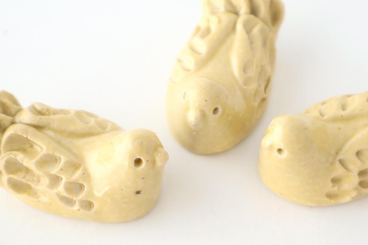 Chopstick Rest Bird Yellow | Hashioki Shigaraki Ware