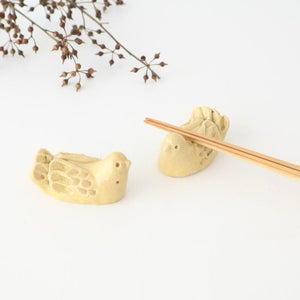Chopstick Rest Bird Yellow | Hashioki Shigaraki Ware