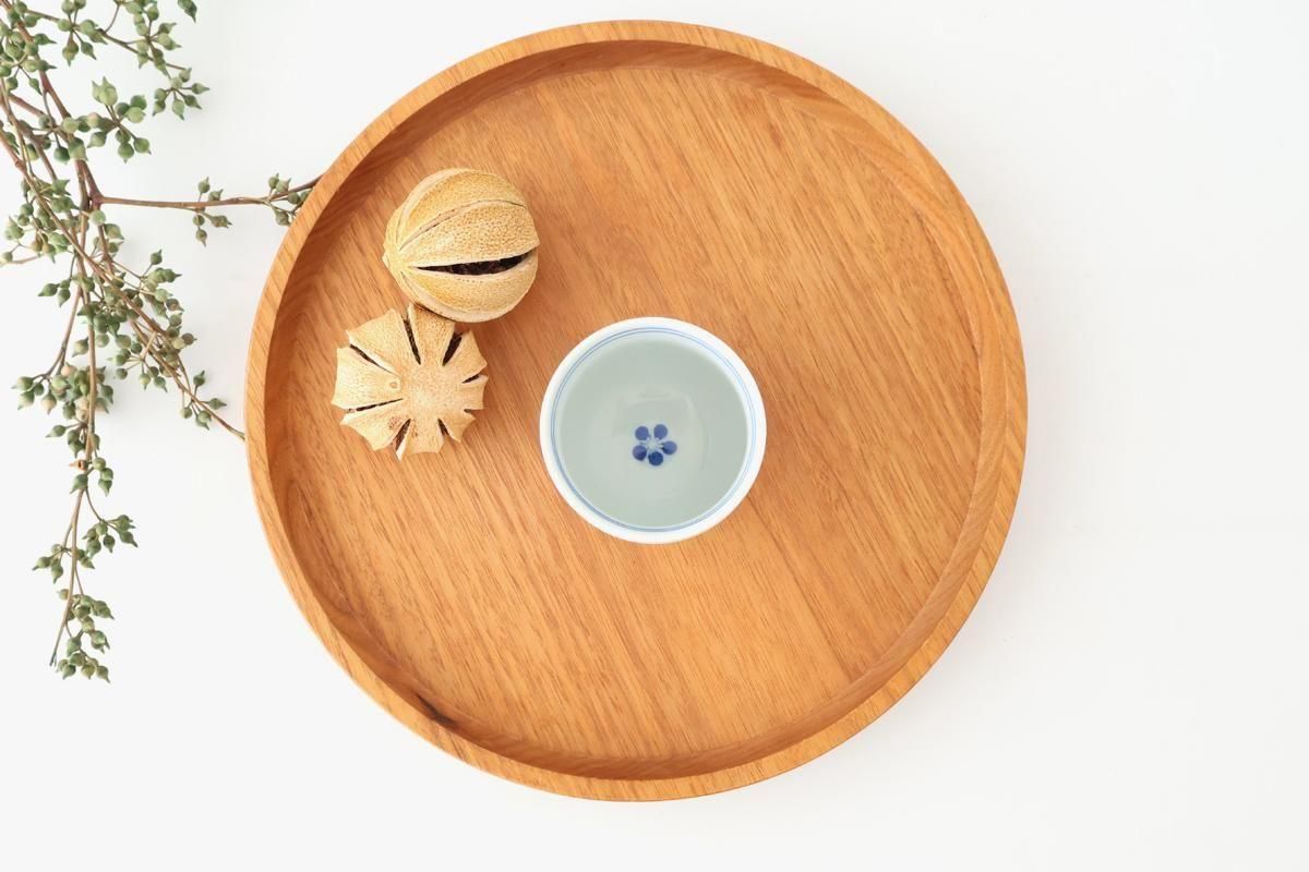 Japanese Cup Blue Lines and Plum｜Yunomi Hasami Ware