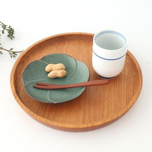 Japanese Cup Blue Lines and Plum｜Yunomi Hasami Ware