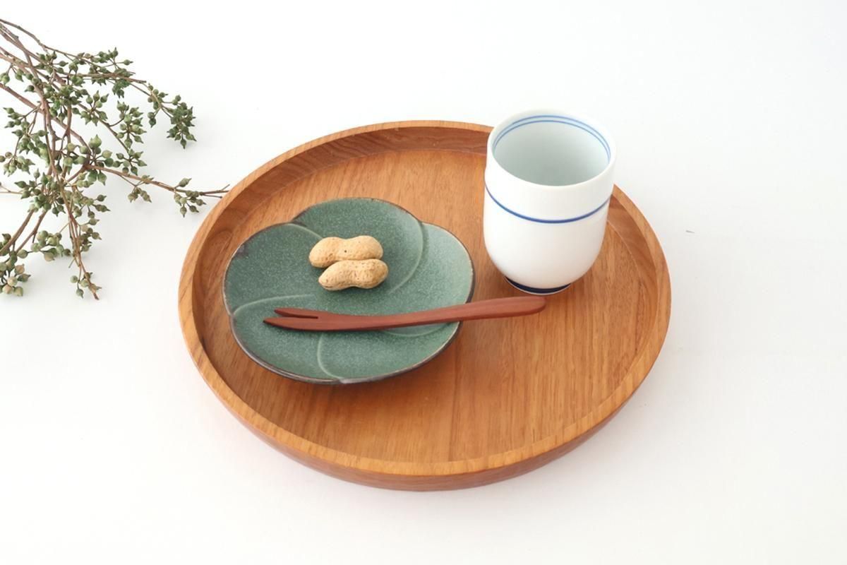 Japanese Cup Blue Lines and Plum｜Yunomi Hasami Ware