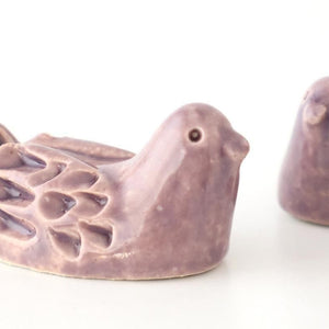 Chopstick Rest Bird Purple | Hashioki Shigaraki Ware