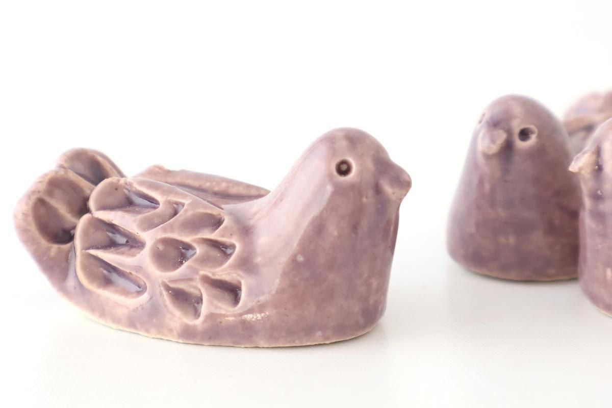 Chopstick Rest Bird Purple | Hashioki Shigaraki Ware