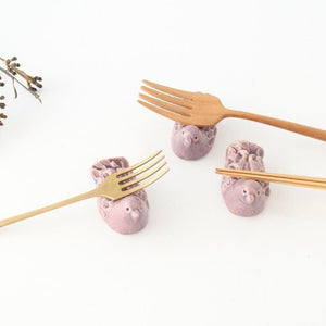 Chopstick Rest Bird Purple | Hashioki Shigaraki Ware
