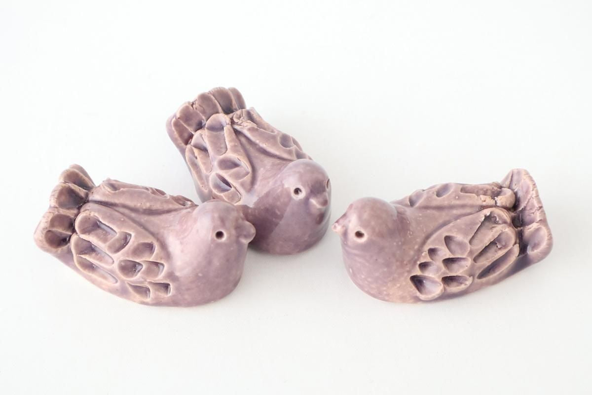 Chopstick Rest Bird Purple | Hashioki Shigaraki Ware