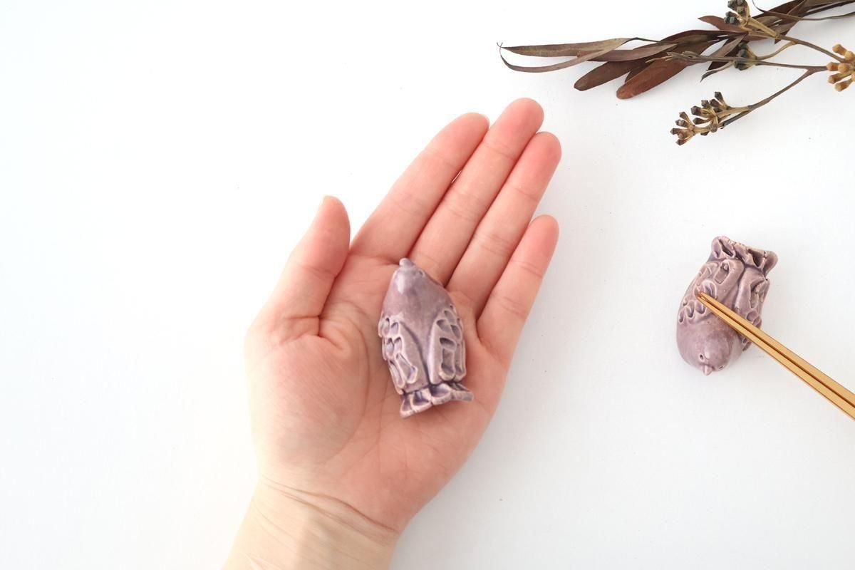 Chopstick Rest Bird Purple | Hashioki Shigaraki Ware