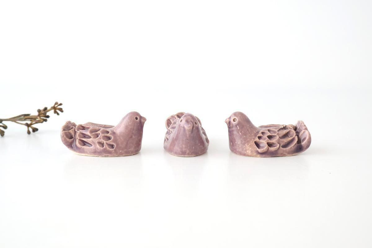 Chopstick Rest Bird Purple | Hashioki Shigaraki Ware