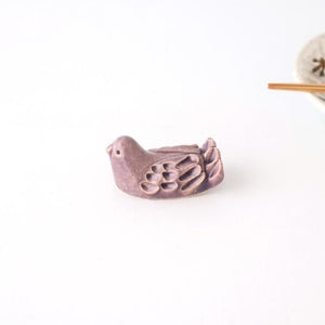 Chopstick Rest Bird Purple | Hashioki Shigaraki Ware