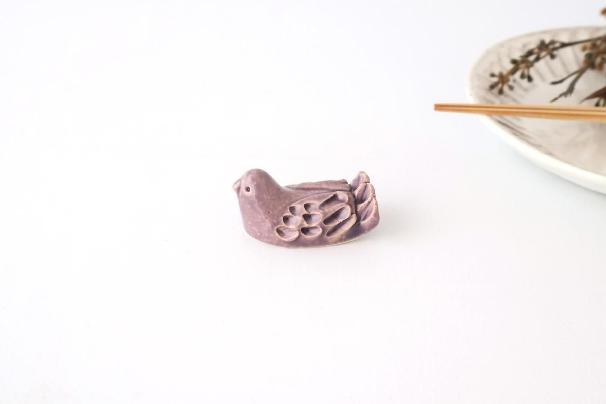 Chopstick Rest Bird Purple | Hashioki Shigaraki Ware