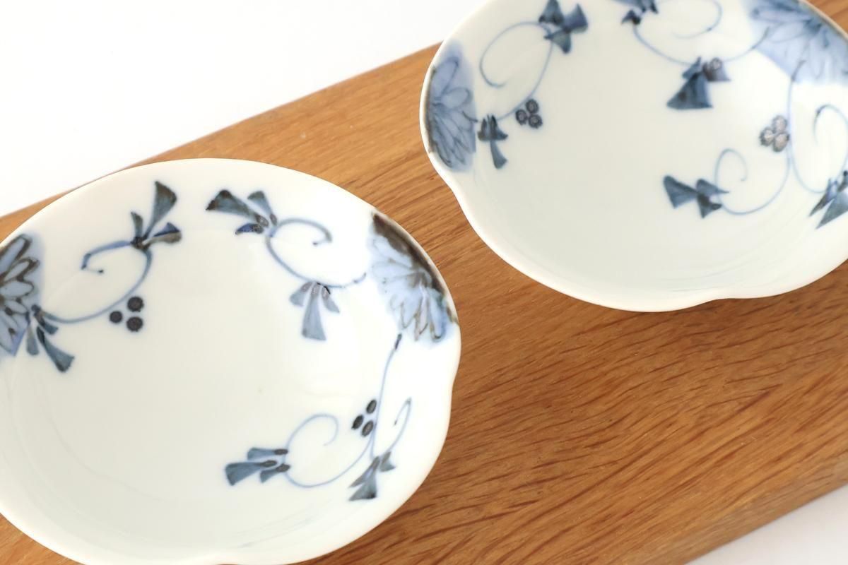 Small Bowl Blue Floral Arabesque | Kobachi Hasami Ware