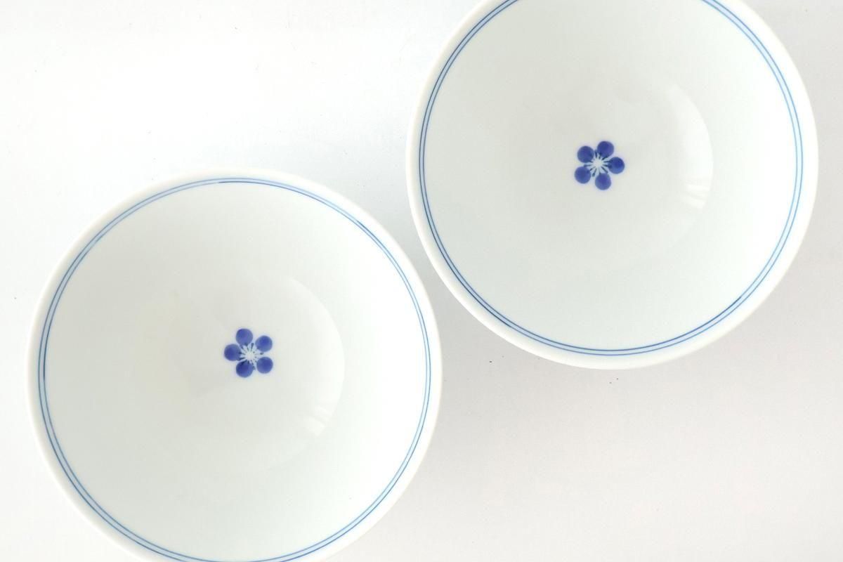 Rice Bowl Red Lines and Plum｜Hasami Ware