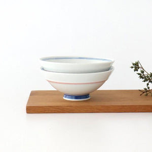 Rice Bowl Red Lines and Plum｜Hasami Ware