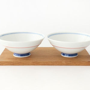 Rice Bowl Red Lines and Plum｜Hasami Ware