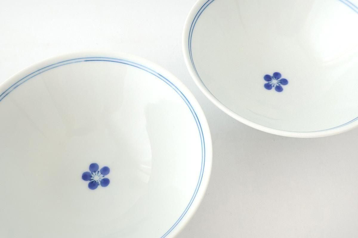 Rice Bowl Red Lines and Plum｜Hasami Ware