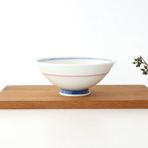 Rice Bowl Red Lines and Plum｜Hasami Ware
