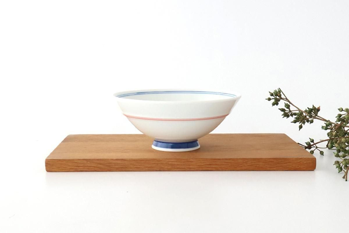 Rice Bowl Red Lines and Plum｜Hasami Ware