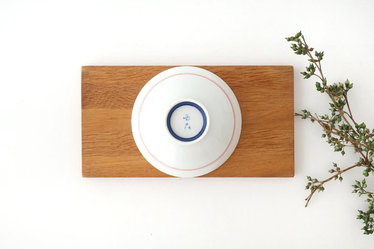 Rice Bowl Red Lines and Plum｜Hasami Ware