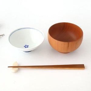 Rice Bowl Red Lines and Plum｜Hasami Ware