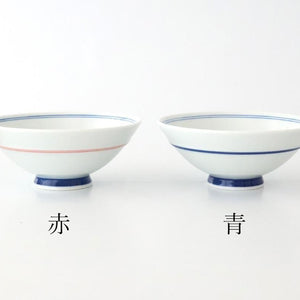 Rice Bowl Red Lines and Plum｜Hasami Ware