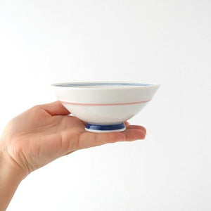 Rice Bowl Red Lines and Plum｜Hasami Ware