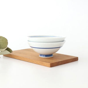 Rice Bowl Blue Lines and Plum｜Hasami Ware