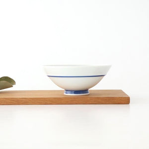 Rice Bowl Blue Lines and Plum｜Hasami Ware