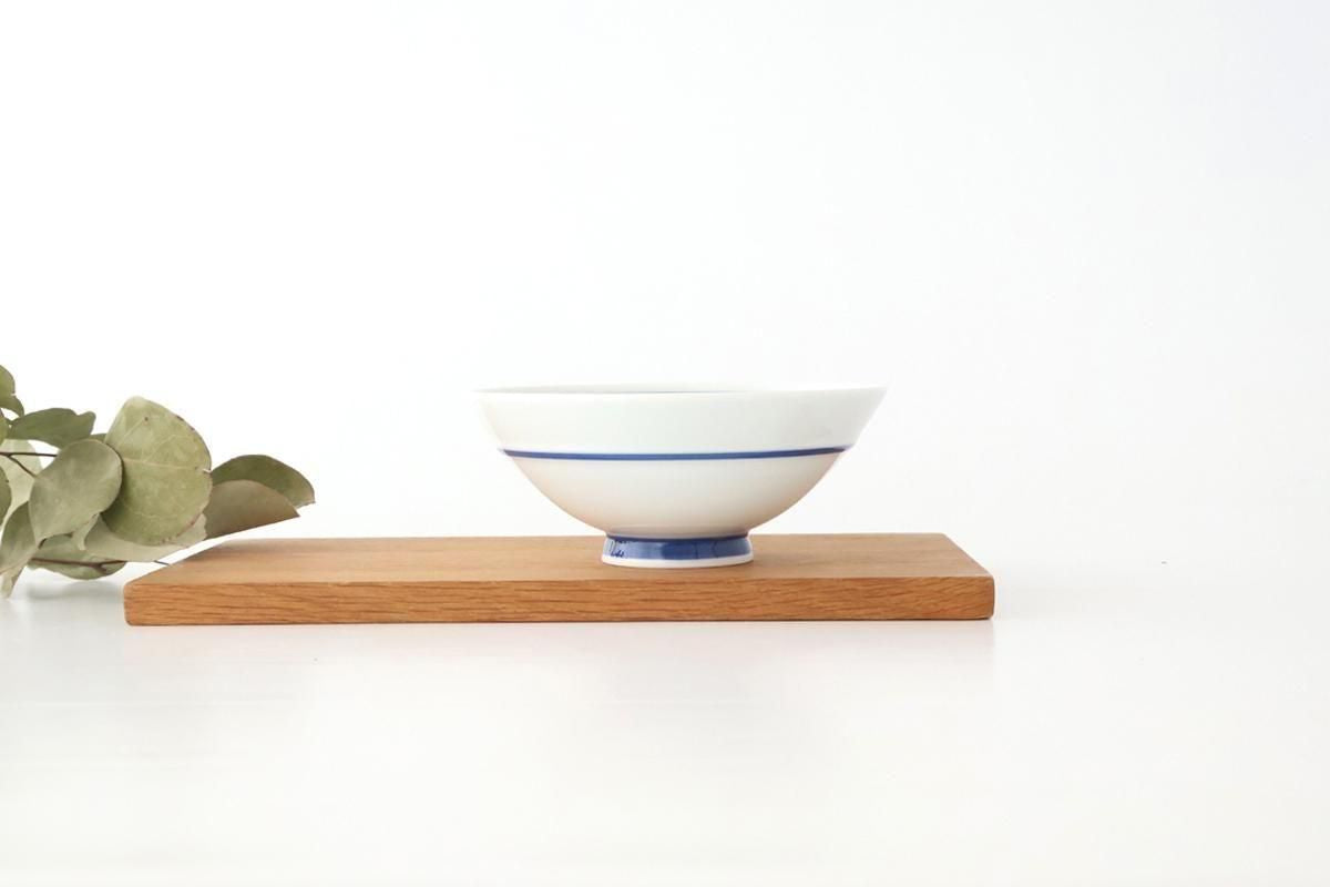 Rice Bowl Blue Lines and Plum｜Hasami Ware