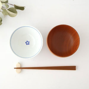 Rice Bowl Blue Lines and Plum｜Hasami Ware