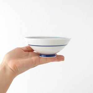 Rice Bowl Blue Lines and Plum｜Hasami Ware
