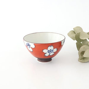 Rice Bowl Plum Pattern Red Small｜Hasami Ware