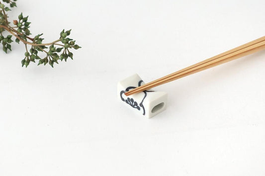 Chopstick Rest White Plum | Hashioki Hasami Ware