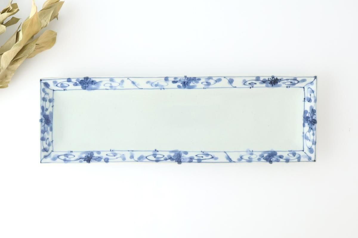 Rectangle Plate Peony Arabesque｜Sushi Plate Arita Ware