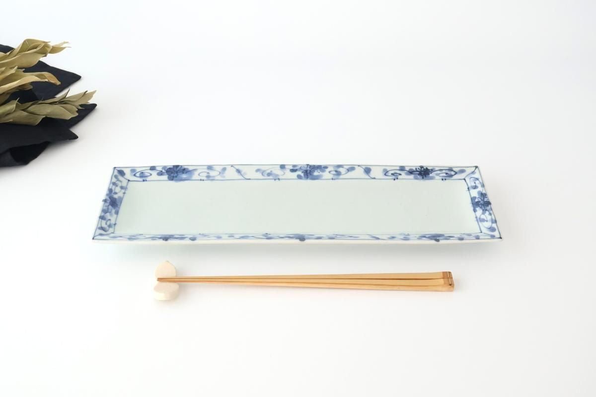 Rectangle Plate Peony Arabesque｜Sushi Plate Arita Ware