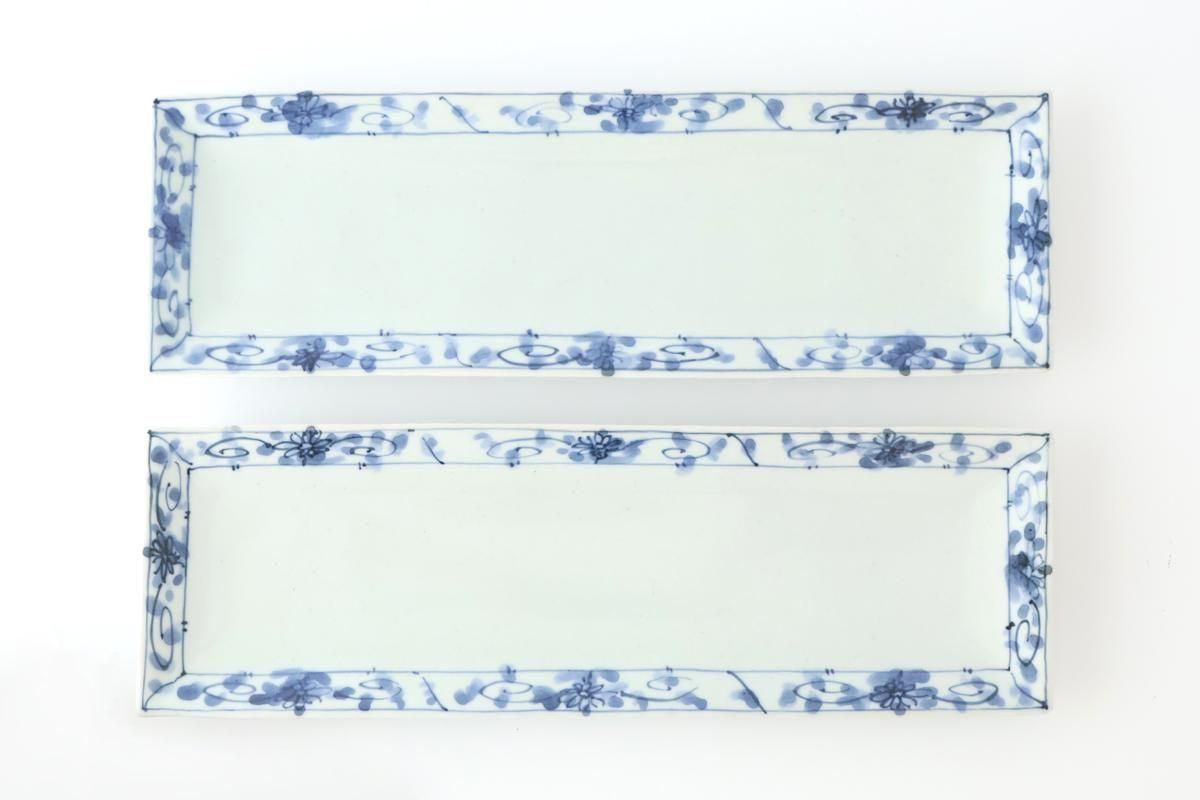 Rectangle Plate Peony Arabesque｜Sushi Plate Arita Ware