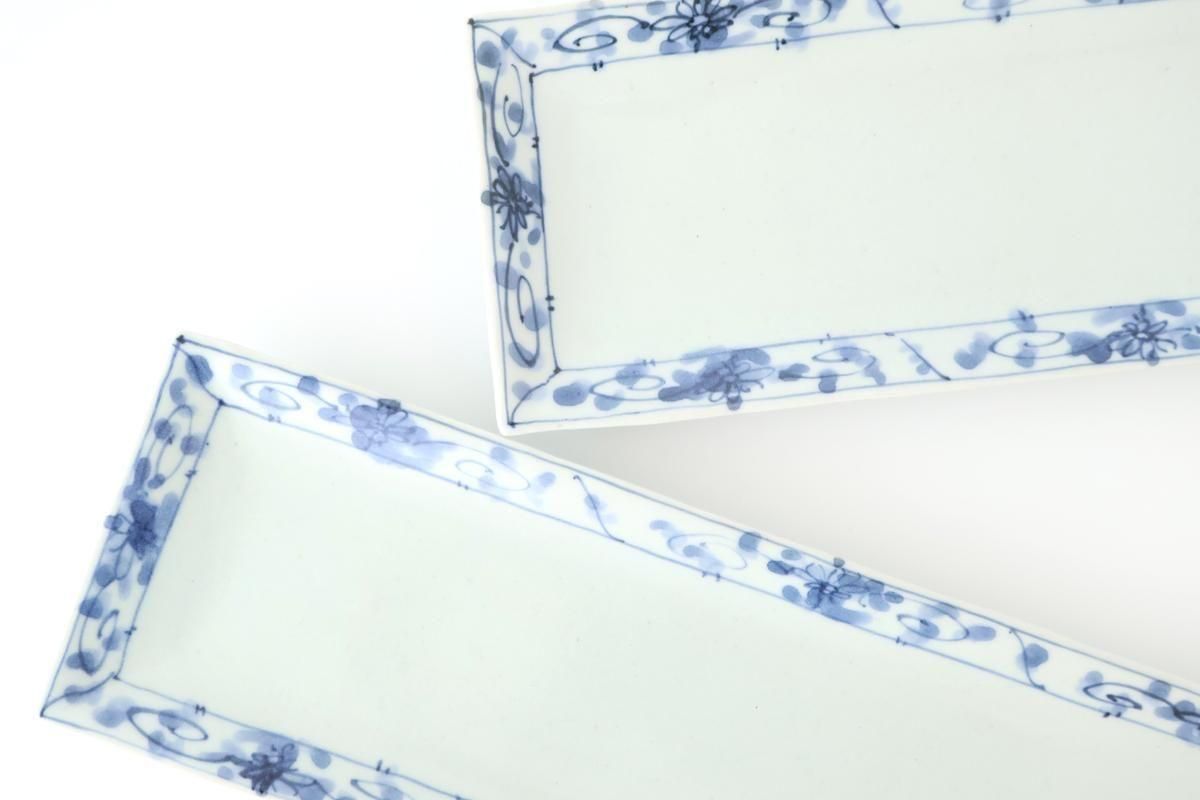 Rectangle Plate Peony Arabesque｜Sushi Plate Arita Ware