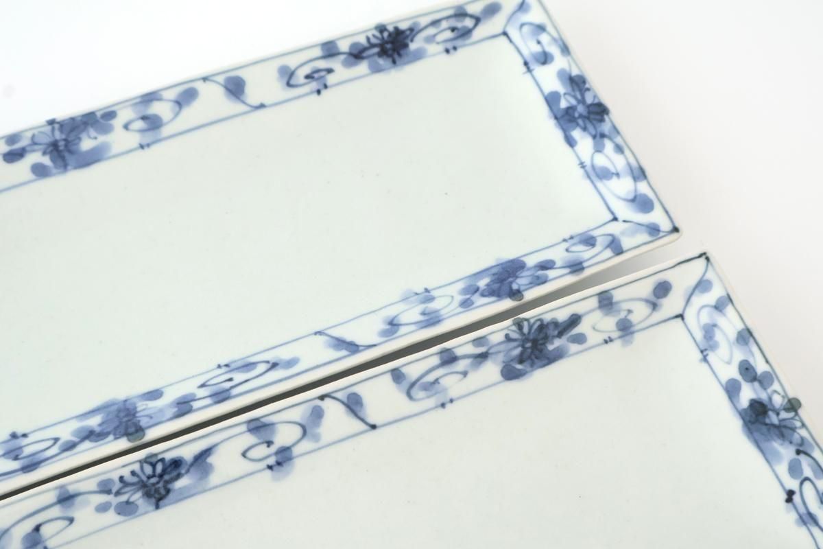 Rectangle Plate Peony Arabesque｜Sushi Plate Arita Ware