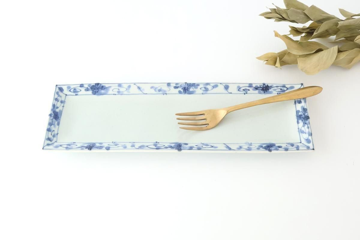 Rectangle Plate Peony Arabesque｜Sushi Plate Arita Ware