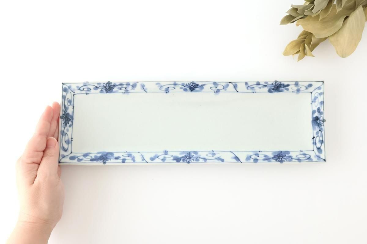 Rectangle Plate Peony Arabesque｜Sushi Plate Arita Ware