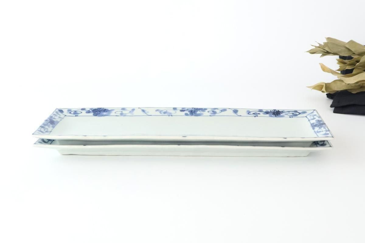 Rectangle Plate Peony Arabesque｜Sushi Plate Arita Ware