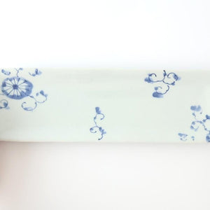 Rectangle Plate Blue Chrysanthemum｜Sushi Plate Arita Ware