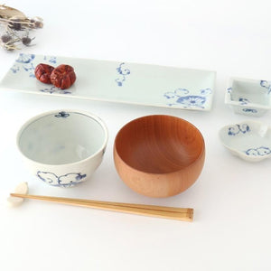 Rectangle Plate Blue Chrysanthemum｜Sushi Plate Arita Ware
