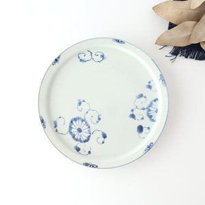 Round Flat Plate Blue Chrysanthemum 21㎝/8.3in | Arita Ware