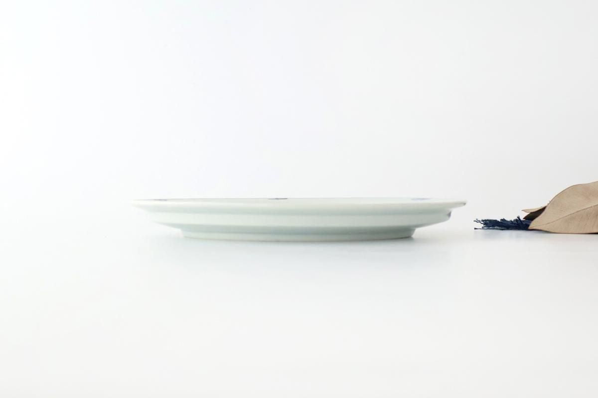 Round Flat Plate Blue Chrysanthemum 21㎝/8.3in | Arita Ware