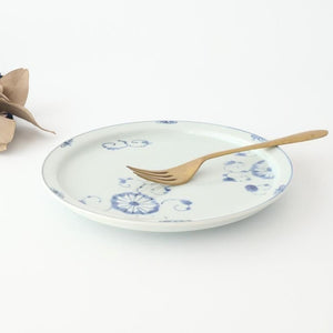 Round Flat Plate Blue Chrysanthemum 21㎝/8.3in | Arita Ware