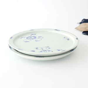 Round Flat Plate Blue Chrysanthemum 21㎝/8.3in | Arita Ware