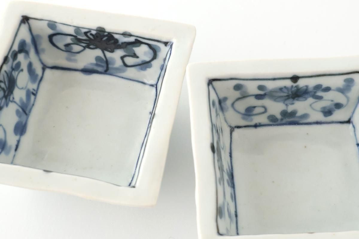 Square Small Bowl Peony and Arabesque | Kobachi Arita Ware