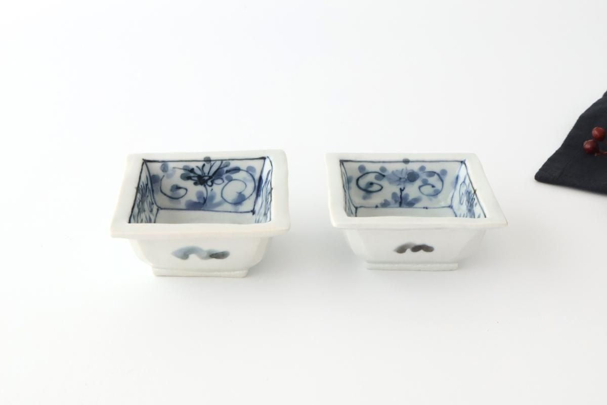 Square Small Bowl Peony and Arabesque | Kobachi Arita Ware
