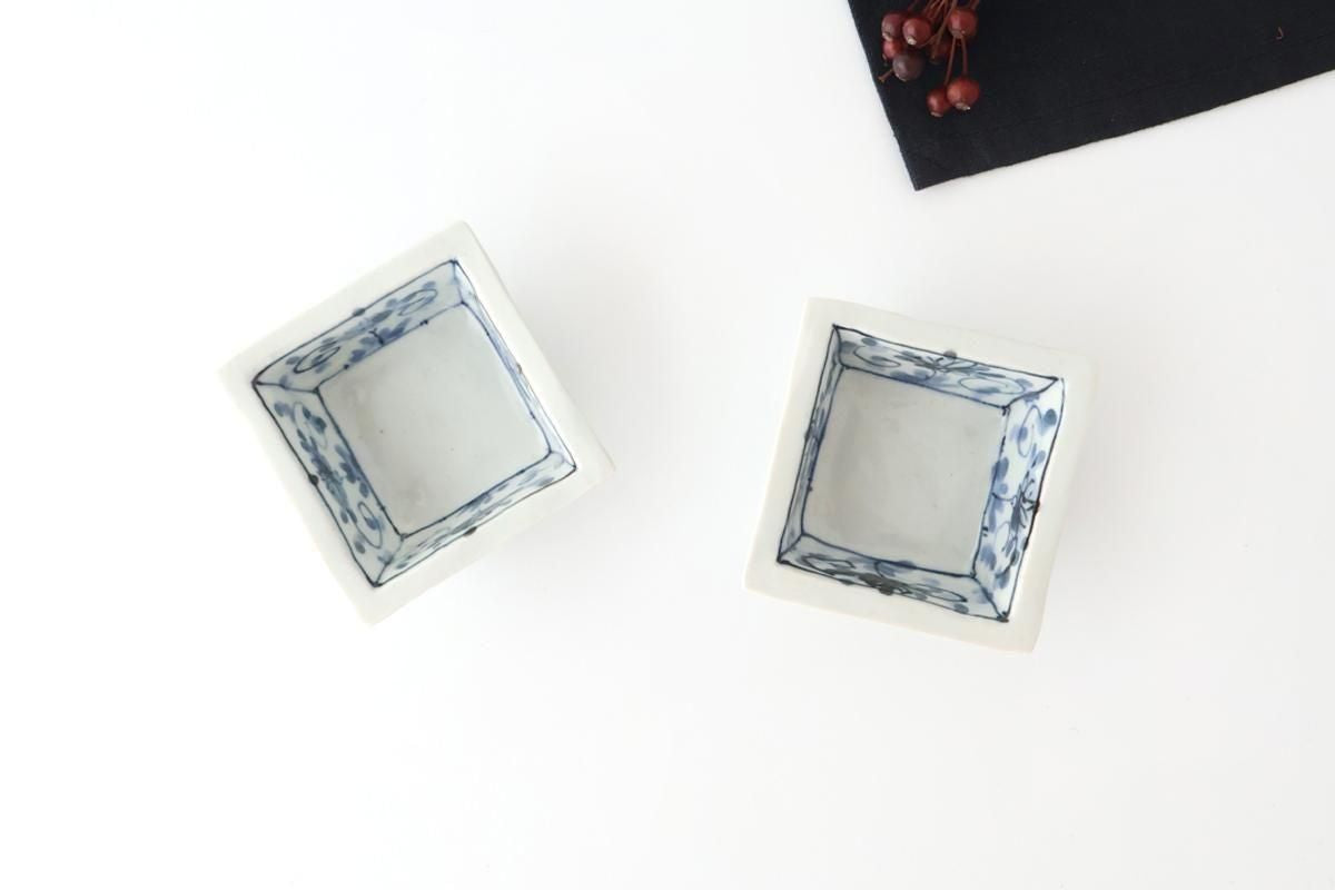 Square Small Bowl Peony and Arabesque | Kobachi Arita Ware