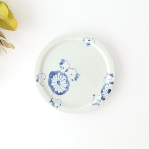 Round Flat Plate Blue Chrysanthemum 14.5㎝/5.7in | Arita Ware