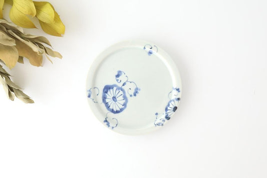 Round Flat Plate Blue Chrysanthemum 14.5㎝/5.7in | Arita Ware
